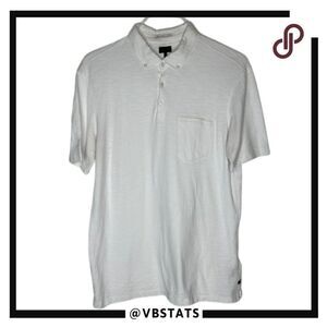 Goodman All White Cotton Short Sleeve Pocket‎ Polo Size Large